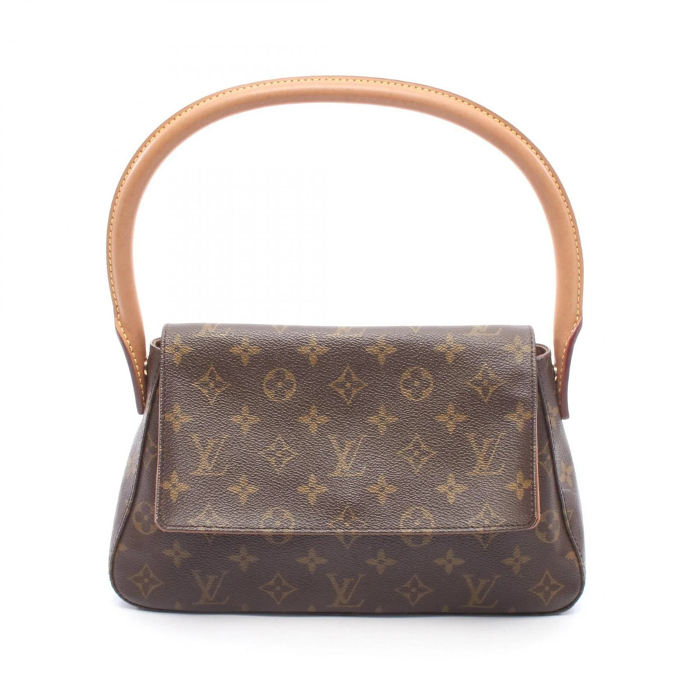 LOUIS VUITTON Brown Monogram Leather Mini Looping Bag